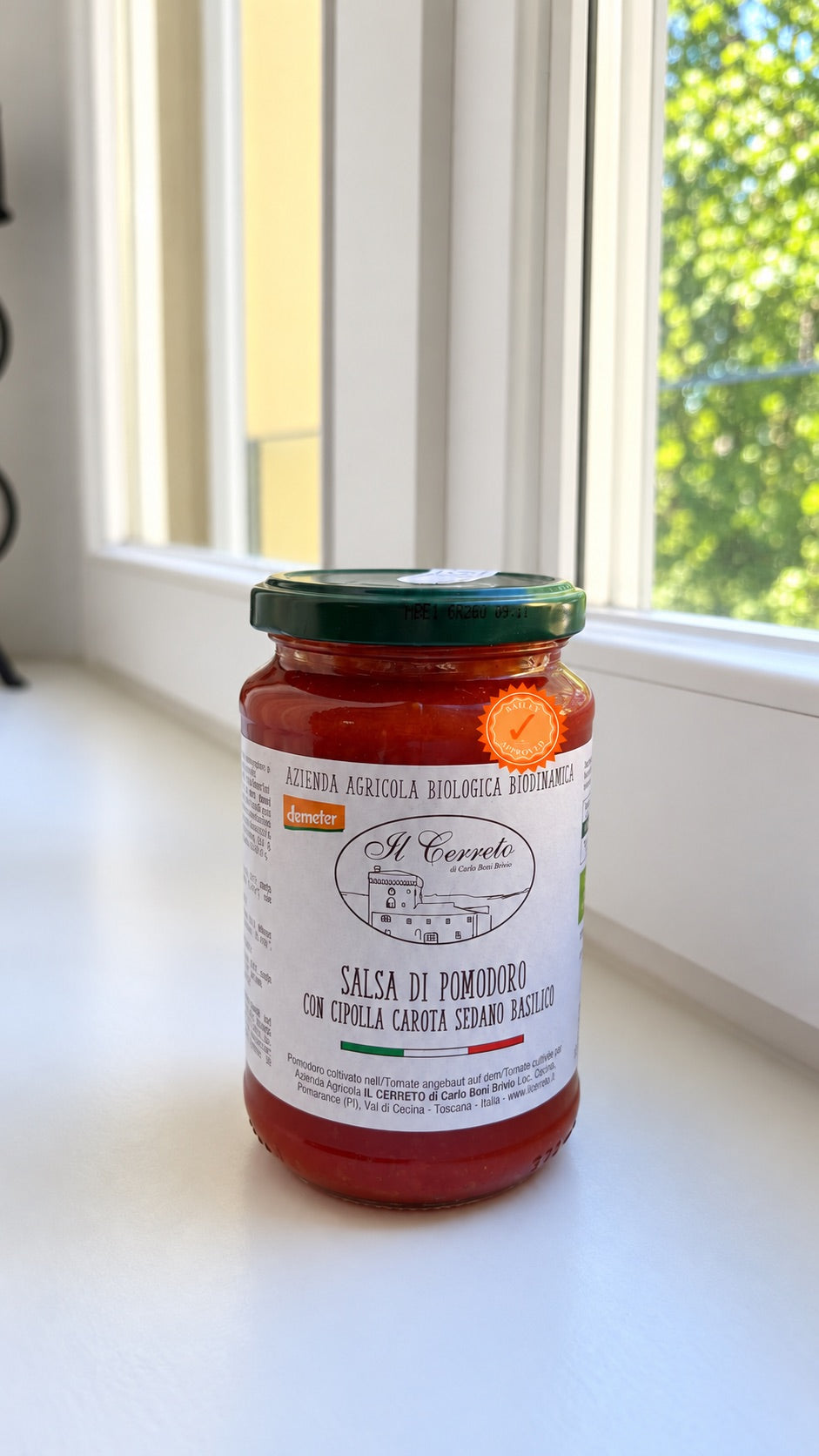 Salsa di Pomodoro con cipola, carota, sedano, & basilica (tomato sauce with herbs & vegetables) 340g